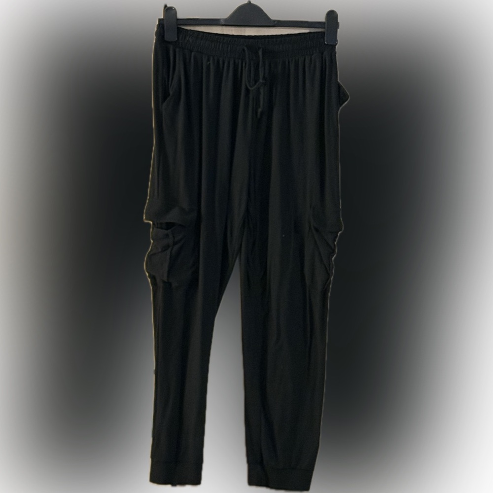 Comfy Black Women's cotton pants with drawstring size XL